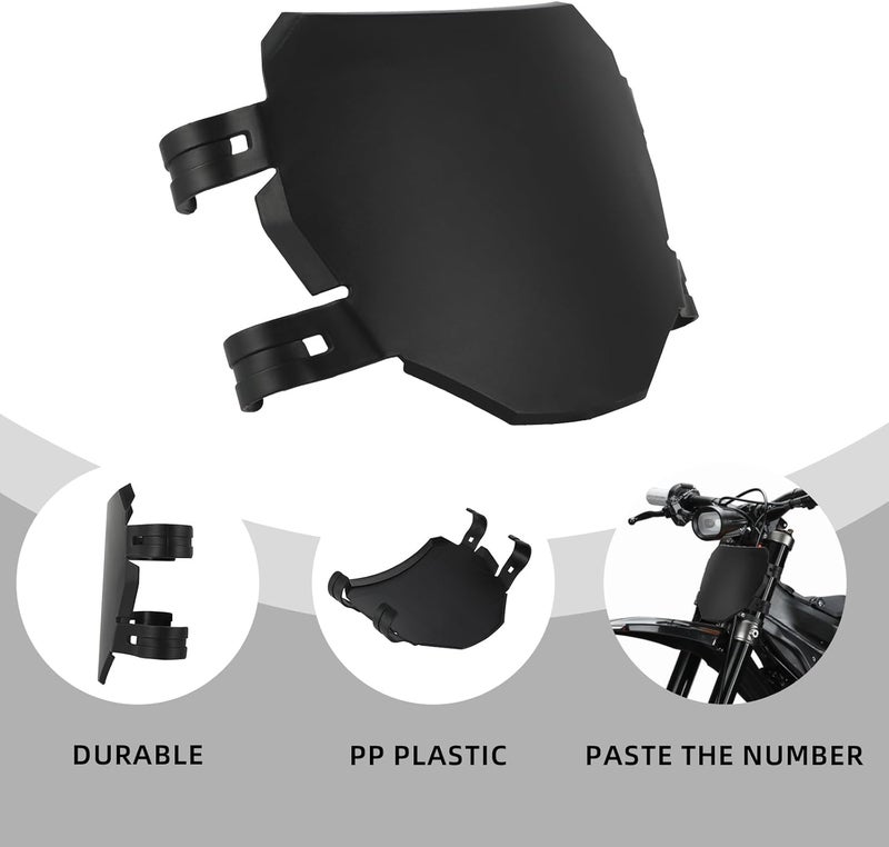 BAOUFF Front Number Plate for Ebike,8.78″*6.69″ Plate Replacement for Ridstar Q20/Tutti Soleil 01/Surron Light Bee/Talaria Sting MX3 MX4 MX5/E Ride Pro/Super 73/X160/X260-Black - Image 4